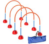PawHut Juego de Agility para Perros de 4 Piezas con 4 Puertas de Ancho Ajustable, Bolsa de Transporte, para Jardín, Azul