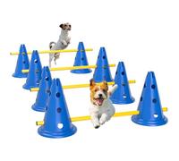 PawHut Juego de equipo de agilidad para perros, kit portátil de entrenamiento de salto para mascotas para ocho conos, ocho postes con bolsa de transporte, obstáculos de salto de altura ajustable de