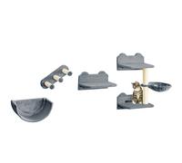 PawHut Juego de Escalada para Gatos de Pared Estantes para Gatos 4 Piezas Hamaca Nido Plataformas para Saltar Gris