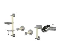 PawHut Estante de Escalada para Gatos de Pared con Hamaca Bola Gray 84.5x19x54 cm