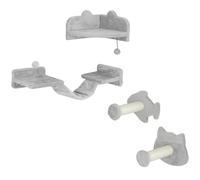 PawHut Juego de Pared de Escalada para Gatos con Postes de Sisal Plataforma Doble con Escalera y 1 Plataforma para Saltar Gris Aosom España