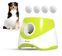 PawHut Lanzador automático de Pelotas para Perros 5 Pelotas de Tenis ETPU, Lanzador de Pelotas para Perros con 3 ajustes de Distancia (6 m/10 m/14 m), Juguete Interactivo para Interior y Exterior