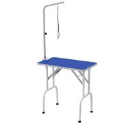 PawHut Mesa de cuidado para mascotas, para el peinado, cepillado, lavado de mascotas, de metal, azul Aosom España