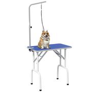 PawHut Mesa de Peluquería Canina Plegable Mesa de Aseo 81x48,5x80 cm Azul