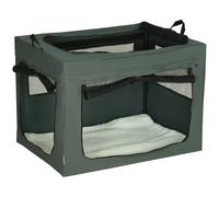PawHut Mochila de transporte plegable para mascotas con asa tela de malla 79,5L x 57l x 57H cm gris negro