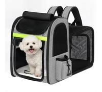 PawHut Mochila Perro expandible Transpirable para Gato Chico Gris Claro