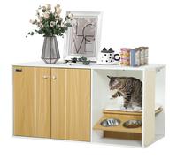 PawHut Mueble Arenero Blanco y Roble