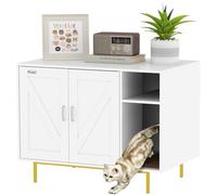 PawHut Mueble Arenero para Gatos Caja de Arena con Almohadilla para Rascar y Compartimento de Almacenaje Arenero para Gatos para Salón Dormitorio 80x50x61 cm Blanco