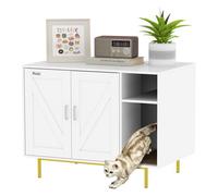 PawHut Mueble Arenero para Gatos Caja de Arena para Gatos con Almohadilla para Rascar y Compartimento de Almacenaje Arenero para Gatos para Salón Dormitorio 80x50x61 cm Blanco