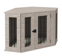 PawHut Mueble Jaula Perro Esquina para Perros medianos 104x55x63cm Nogal