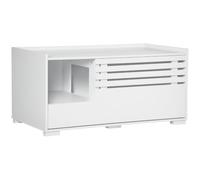 PawHut Mueble para arenero con Compartimentos de Almacenamiento, Blanco | Mueble arenero oculto, mesa auxiliar, fondo elevado, se adapta mayoría bandejas arena, para sala estar