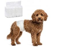 PawHut Pañales desechables para perros machos, 48 unidades absorbentes para perros, envolturas sanitarias para cachorros, bragas para incontinencia o micción y entrenamiento emocionales, S, 30-48 cm