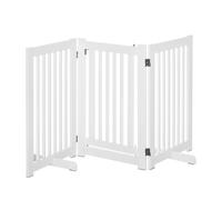 PawHut para Perros de Madera Valla para Mascotas Plegable de 3 Paneles con 1 Puerta y Patas de para Pasillo Escalera 155x35,5x76 cm
