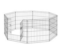 PawHut Parque de Juegos para Perros de 8 Paneles 61x61 cm Plegable Negro