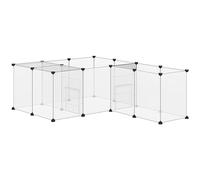 Pawhut Parque para Animales Pequeños 20 Paneles 175x70x45 cm Blanco