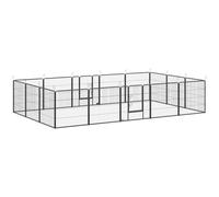 PawHut Parque para cachorros, 16 piezas parque plegable con puerta para perros pequeños y medianos, 320 x 320 x 80 cm, Gris Aosom España