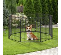 PawHut Parque para Mascotas Corral Plegable Puerta y Doble 80x100 cm