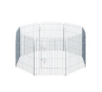 PawHut Parque para Mascotas Valla Corral 8 Vallas 63x76cm + Puerta Entrenamiento Perros