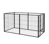 PawHut Parque para Perros 6 Paneles Ajustable 82,5-150x79x61 cm Negro