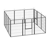PawHut Parque para Perros de 12 Paneles de 100 cm de Altura, Vallas para Perros de Acero Resistente Plegable, con Puertas, para Interior y Exterior,