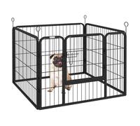 PawHut Parque para Perros de 4 Paneles Parque de Juegos Plegable para Mascotas para Exterior e Interior 82x82x60 cm Gris Aosom España