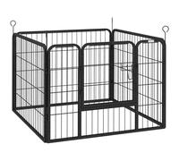 PawHut Parque para Perros de 4 Paneles Parque de Juegos Plegable para Mascotas para Exterior e Interior 82x82x60 cm Gris Aosom España