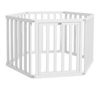 PawHut Parque para Mascotas Plegable de 6 Paneles 60x70 cm con Pies de Goma Antideslizantes y Forma Personalizable Blanco