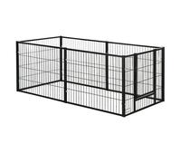 PawHut Parque para Perros de 6 Paneles Corralito para Perros Valla Metálica para Mascotas con Ancho Ajustable y Marco de Acero 82,5-150x79x61 cm Negro