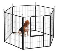 PawHut Parque para Perros de 6 Paneles de 100 cm de Altura, Vallas para Perros de Acero Plegable, con Puerta, para Interior y Exterior, Negro