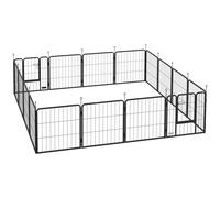 PawHut Parque para perros, parque para animales, 16 paneles, valla portátil plegable, seguro, Negro Aosom España