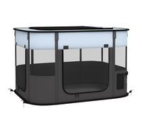 PawHut Parque para Perros y Gatos, Corralito Plegable Portátil para Cachorros Conejos y Cobayas Tela Oxford 84x64x53 cm Gris