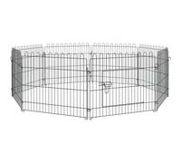 PawHut Parque Perros Plegable cerca Entrenamiento Mascotas 8 Vallas 71x61cm Black