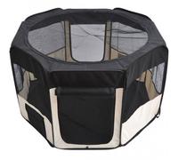 Pawhut parque plegable negro y beige para perros
