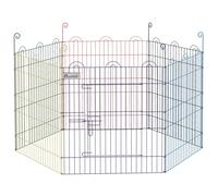 PawHut Parque Plegable para Mascotas de 6 Paneles de Alambre para Jardín Ø120x60 Multicolor 120x120x60 cm