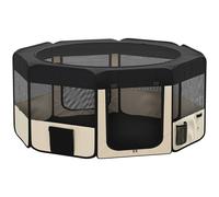 PawHut Parque Plegable para Perros y Gatos Corralito Portátil para Animales Pequeños Impermeable de Tela Oxford Ø90x41 cm Negro