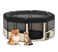 PawHut Parque Plegable para Perros y Gatos Impermeable Ø90x41 cm Rosa