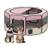 PawHut Parque Plegable para Perros y Gatos, Corralito Portátil para Animales Pequeños Impermeable de Tela Oxford con 2 Puertas, para Exterior e Interior, Ø120x58 cm, Rosa