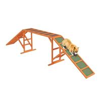 PawHut Pasarela de Agilidad para Perros Equipo de Agilidad para Perros con Barra de Seguridad, Superficie Antideslizante Equipo de Agilidad para jardín, 325 x 55 x 69 cm, Naranja