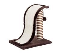 PawHut Árbol Rascador para Gatos Tipo Centro de Juegos con Poste de Sisal Natural y Pelota para Jugar y Arañar 35x30x39cm 2 Colores (Marrón y Crema)