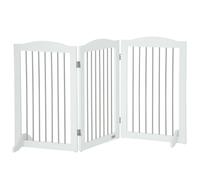 PawHut PawHut Barrera de Seguridad para Perros para Escaleras y Puertas Diseño Plegable y Pies de Apoyo 154x30x80 cm Blanco Blanco-154x30x80 cm 154x30x80 cm