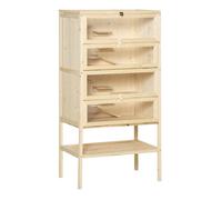 PawHut Jaula de Madera tipo Casa Conejera para Hámster Ratones Animales Pequeños y Roedores 60x40x120cm