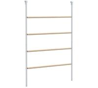 PawHut Percha para Gallinas de 4 Niveles de Madera y Acero para 4-6 Gallinas 140x86 cm para Gallineros de Tubos 25 mm Natural