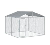 PawHut Perrera de Exterior Plata