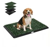PawHut perros-wc 76 x 50,5 cm con 2 esteras de césped artificial, inodoro lavable para cachorros, aseo para perros-balcón, hogar o apartamento