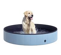 PawHut - Piscina para Perros (PVC, Plegable, Antideslizante, fácil de Limpiar, diámetro 160 cm, Altura 30 cm), Color Azul
