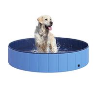 PawHut Piscina Plegable para Mascotas Ø120x30cm PVC Antideslizante Resistente al Desgaste para Uso Doméstico y al Aire Libre Aosom España