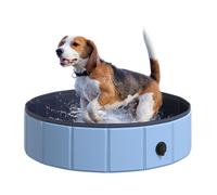 PawHut Piscina Plegable para Mascotas Bañera Portátil PVC Antideslizante Uso Interior y Exterior Ø80x20 cm Azul Aosom España