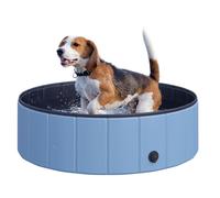 PawHut Piscina Plegable para Perros y Gatos Ø100x30cm PVC Antideslizante Azul Resistente Uso Interior y Exterior Aosom España