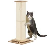 PawHut Poste Rascador para Gatos 87 cm Con Bola Colgante, Juguete de Pelota de Pista y Poste de Sisal Roble