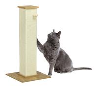 PawHut Poste Rascador para Gatos de 80 cm Árbol para Gatos con Poste de Sisal y Bola Colgante 38x38x80 cm Roble